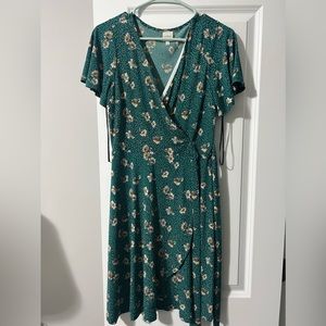 Green floral dress